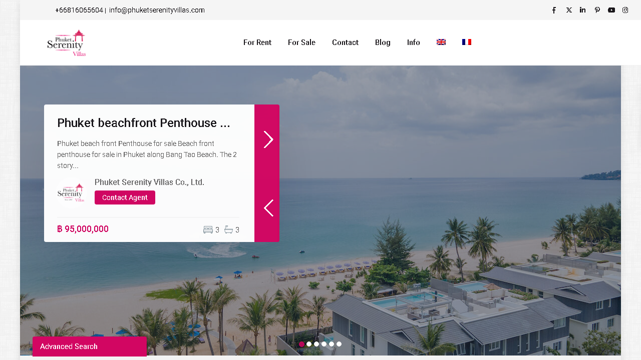 Capture d'écran de http://www.phuketserenityvillas.com